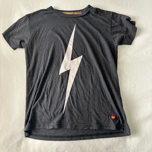 Kids Lightning Bolt Graphic T-Shirt - Charcoal